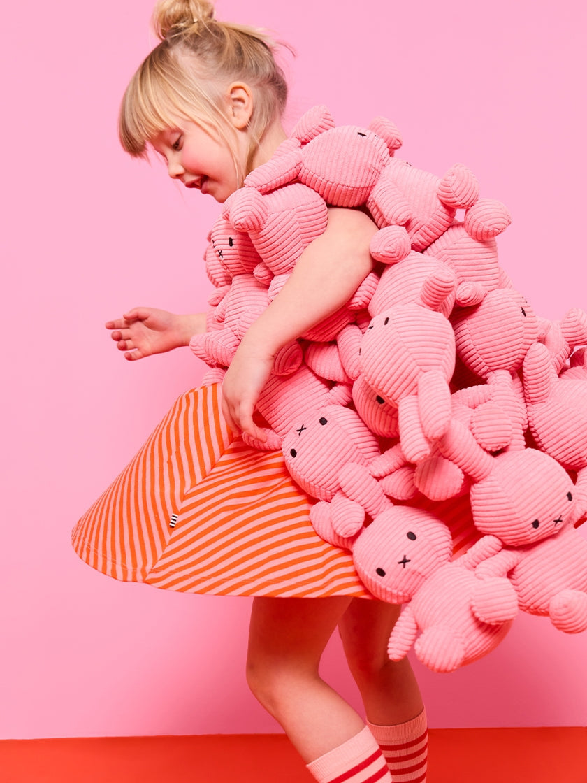 Miffy ECO corduroy bubblegum pink soft toy, detail view