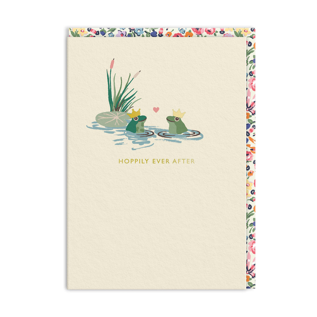 Cath Kidston Hoppily Ever After wedding card with bunny couple illustration