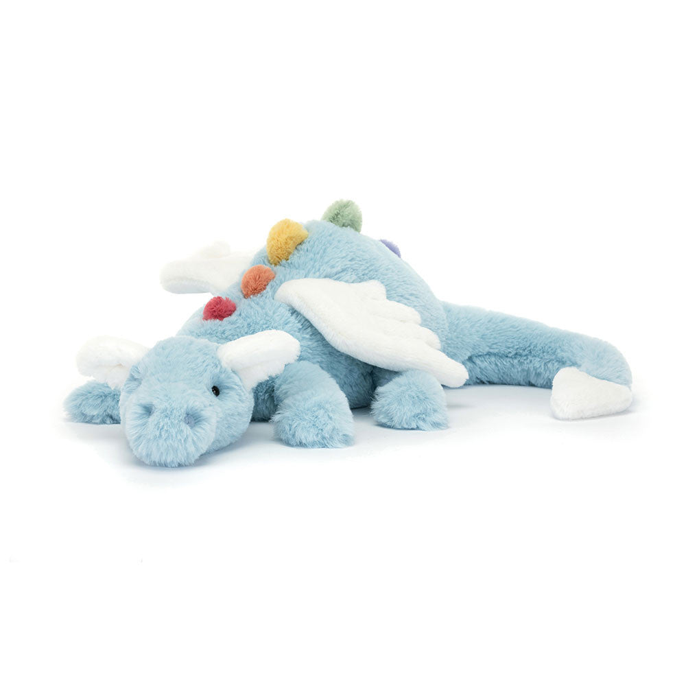 Colourful Jellycat Sky Dragon plush toy from the Contempo Jellycat guide