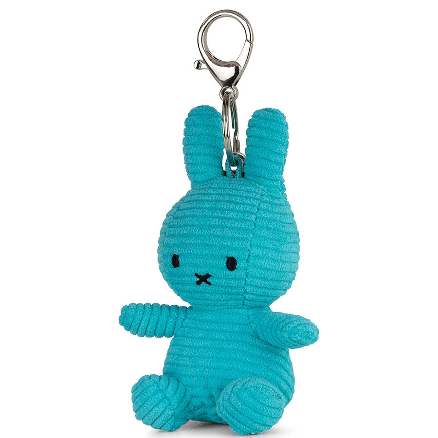 Miffy ECO corduroy keychain in teal, side view