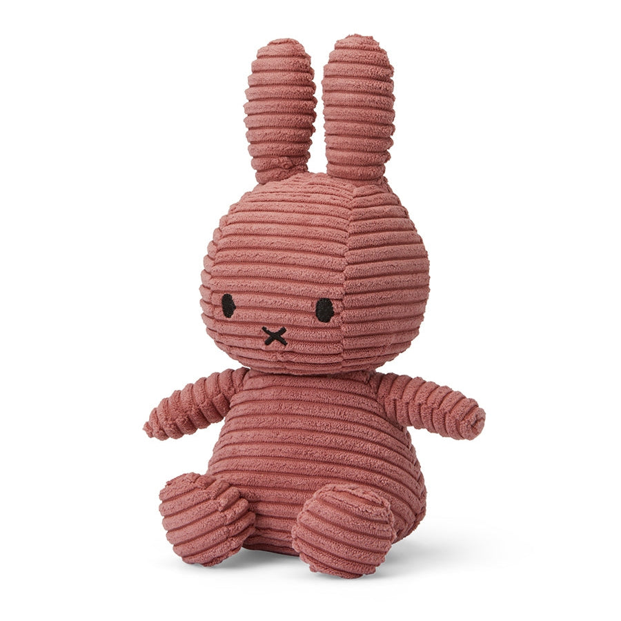 Miffy ECO corduroy dusty rose soft toy, side view