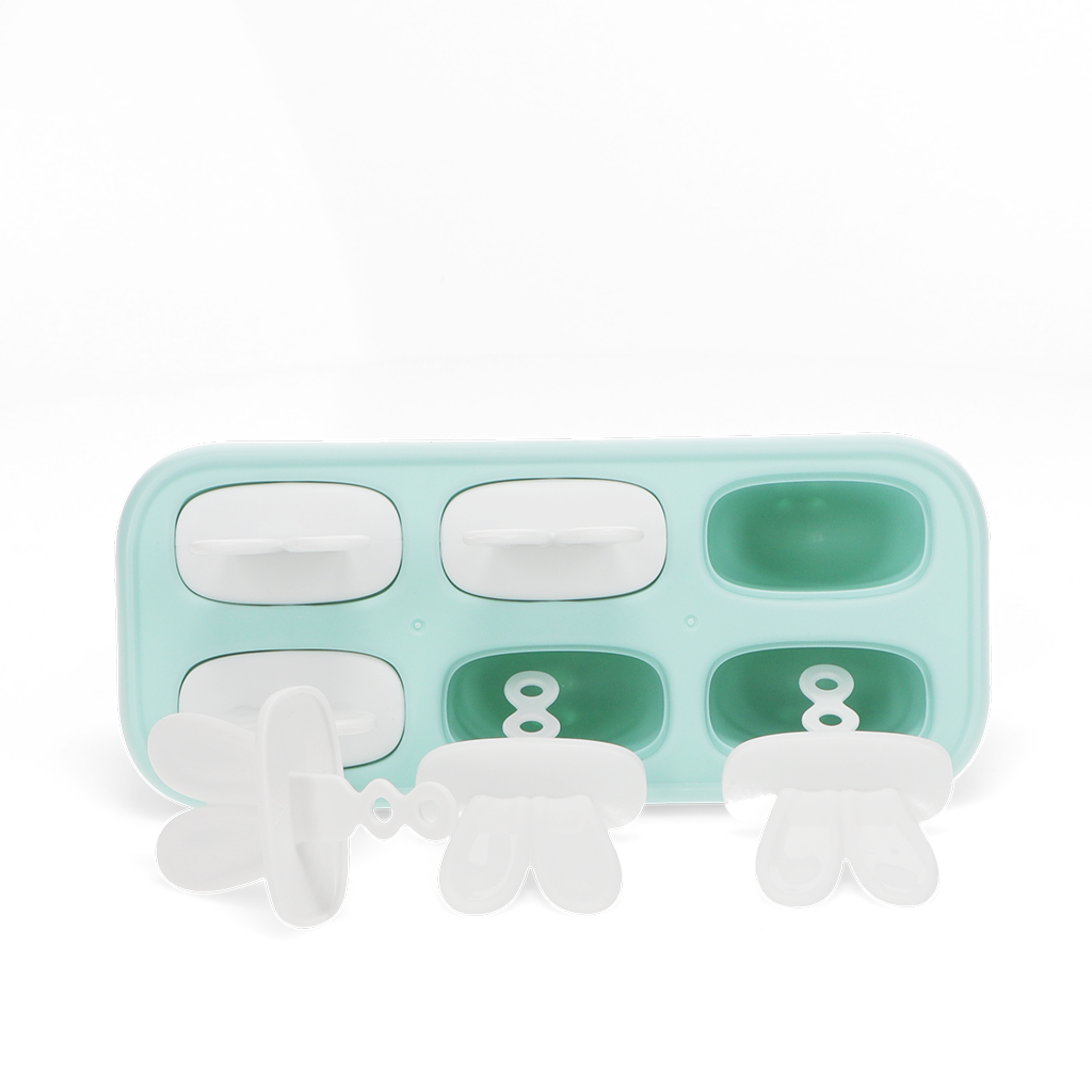 Close-up of bunny-ear detail on teal lolly mould.
