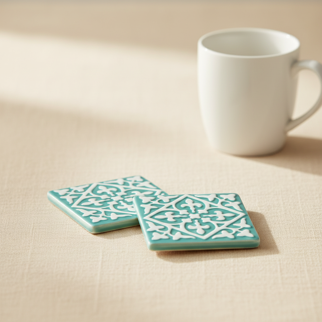 Ceramic Coasters (Set Of 2) - Turquoise