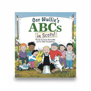 Oor Wullie's ABCs in Scots book cover with Oor Wullie cartoon illustration
