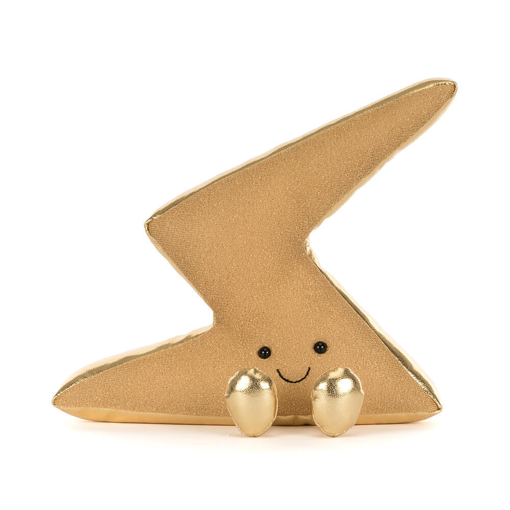 Close-up of Zapperty Lightning Bolt smiling face