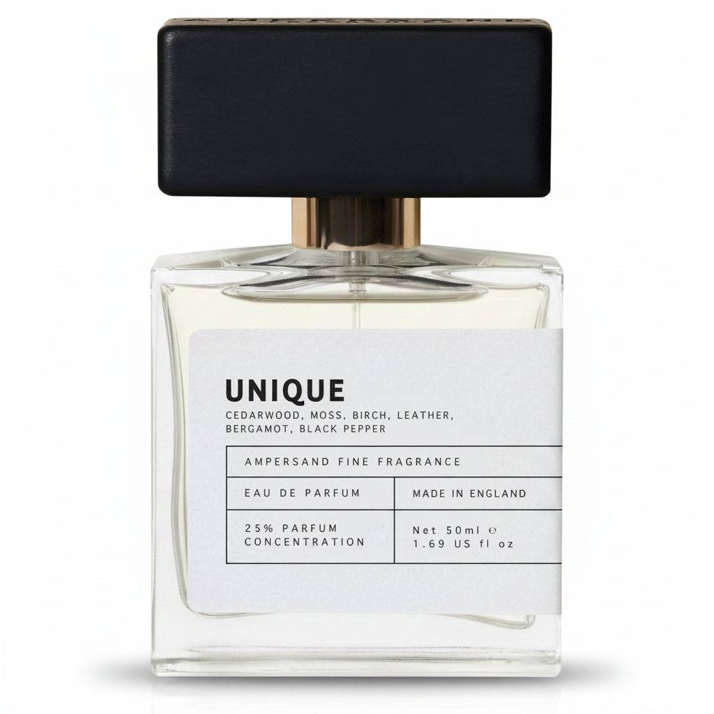 Ampersand Unique eau de parfum bottle on light grey background