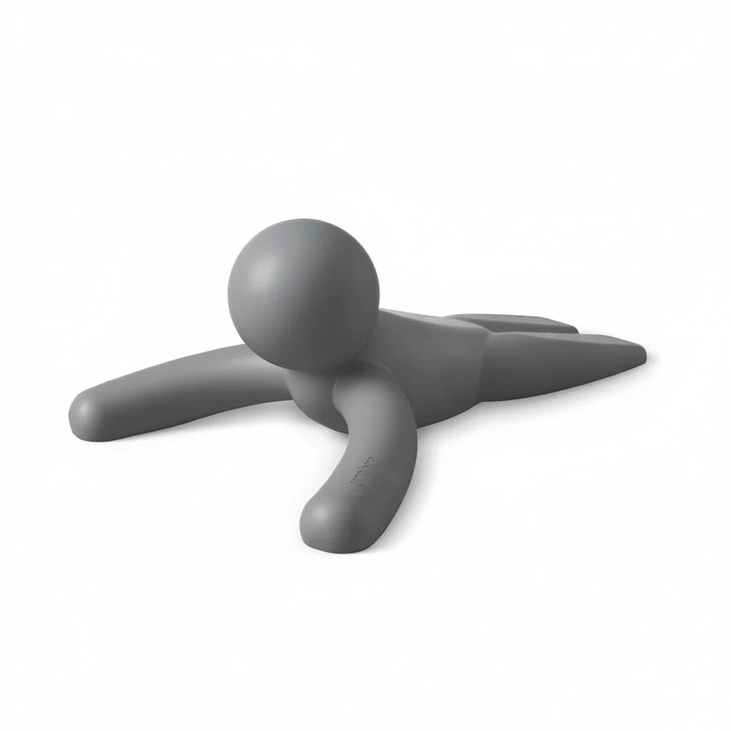 Umbra Buddy doorstop charcoal front view on white background