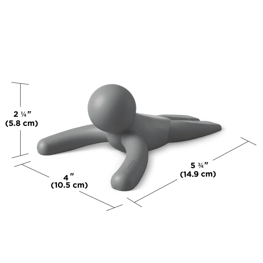 Buddy doorstop in charcoal rubber showing non-skid base detail