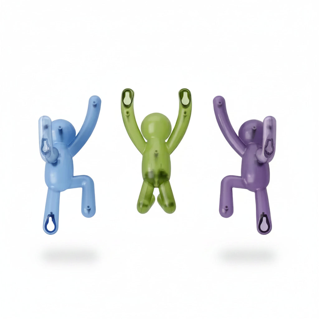 Umbra Buddy Pinpoint hooks gem tones lifestyle setting on light wall