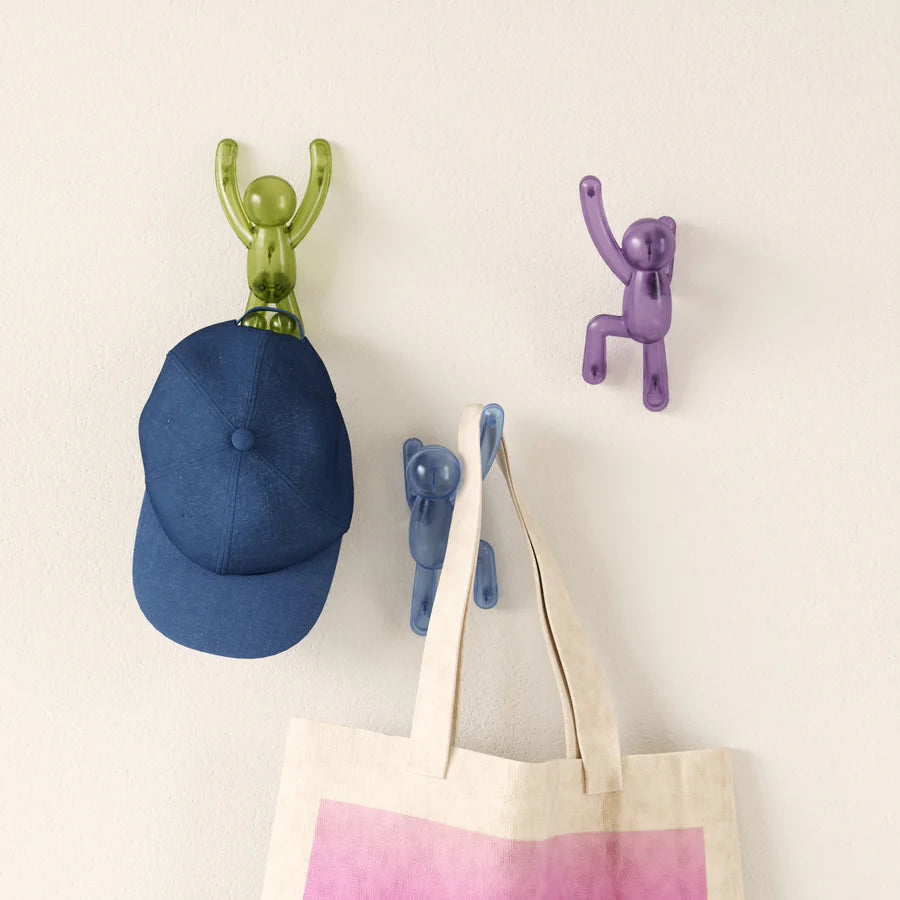 Buddy Pinpoint hook set gem tones showing push-in wall mount design