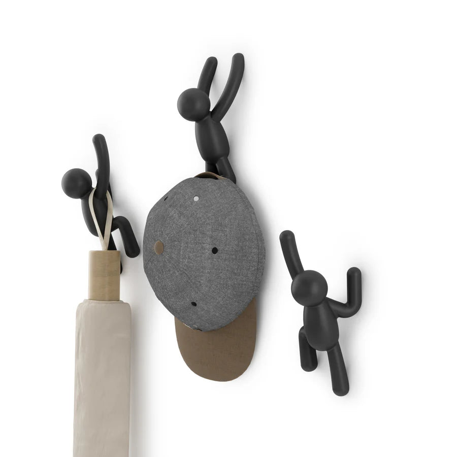 Umbra Buddy hook set black close-up of character gripping detail