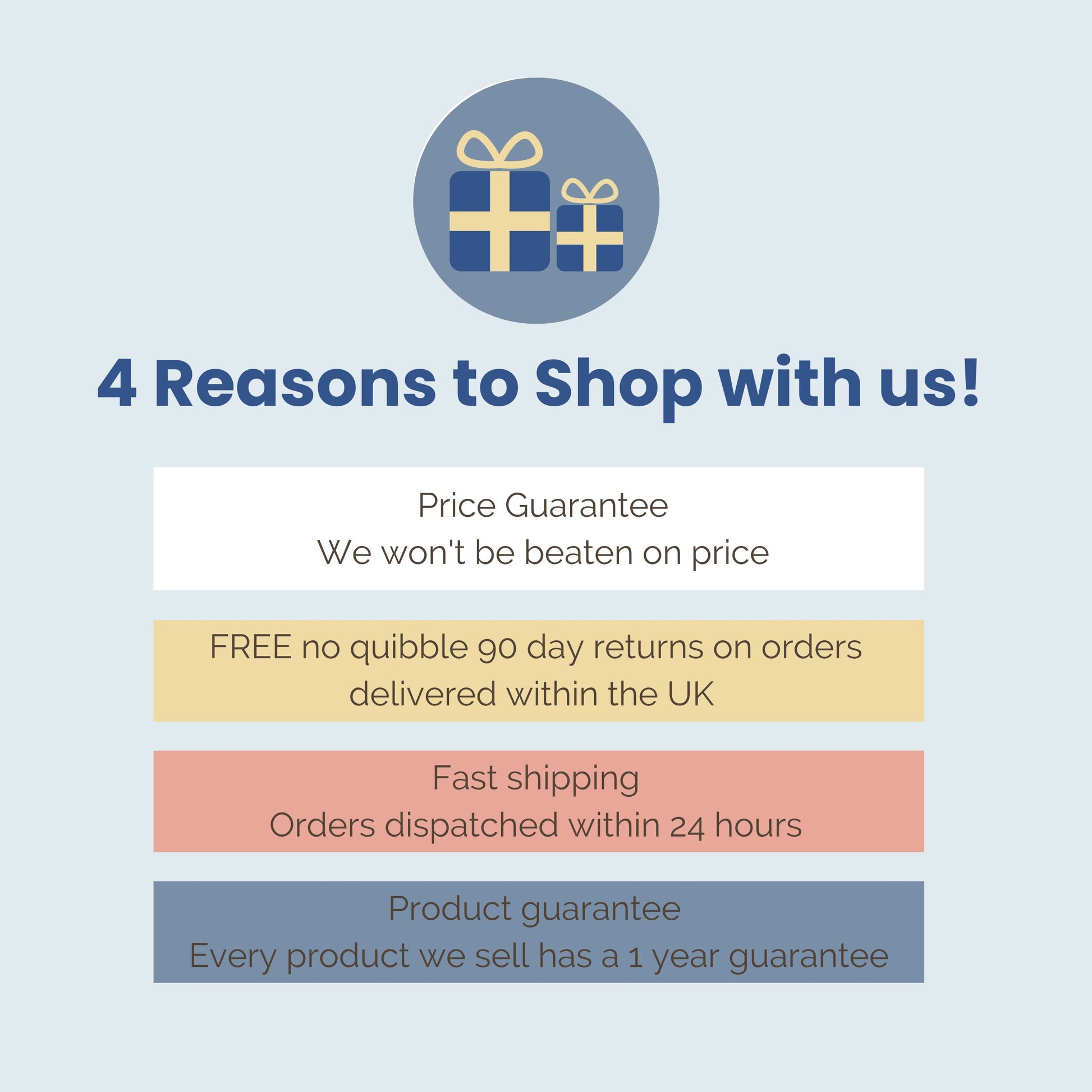 Four reasons to shop with Contempo including free returns and price guarantee