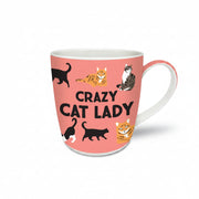 Side view of the Crazy Cat Lady Mug, showcasing the cat design.