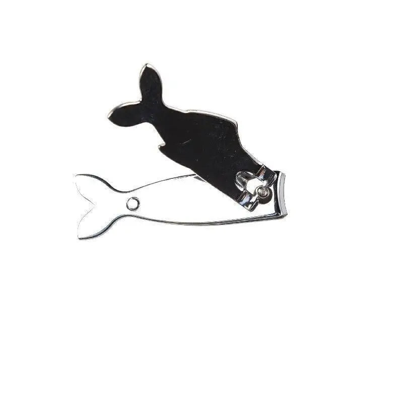 Side view of novelty fish shaped nail clippers.