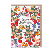 Red Floral Anniversary Card (9833)