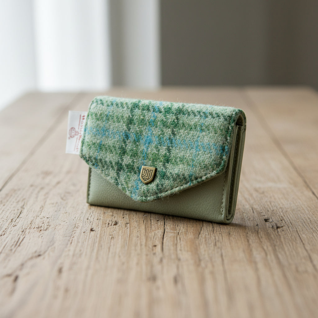 Mint Tartan Card Holder with Harris Tweed®