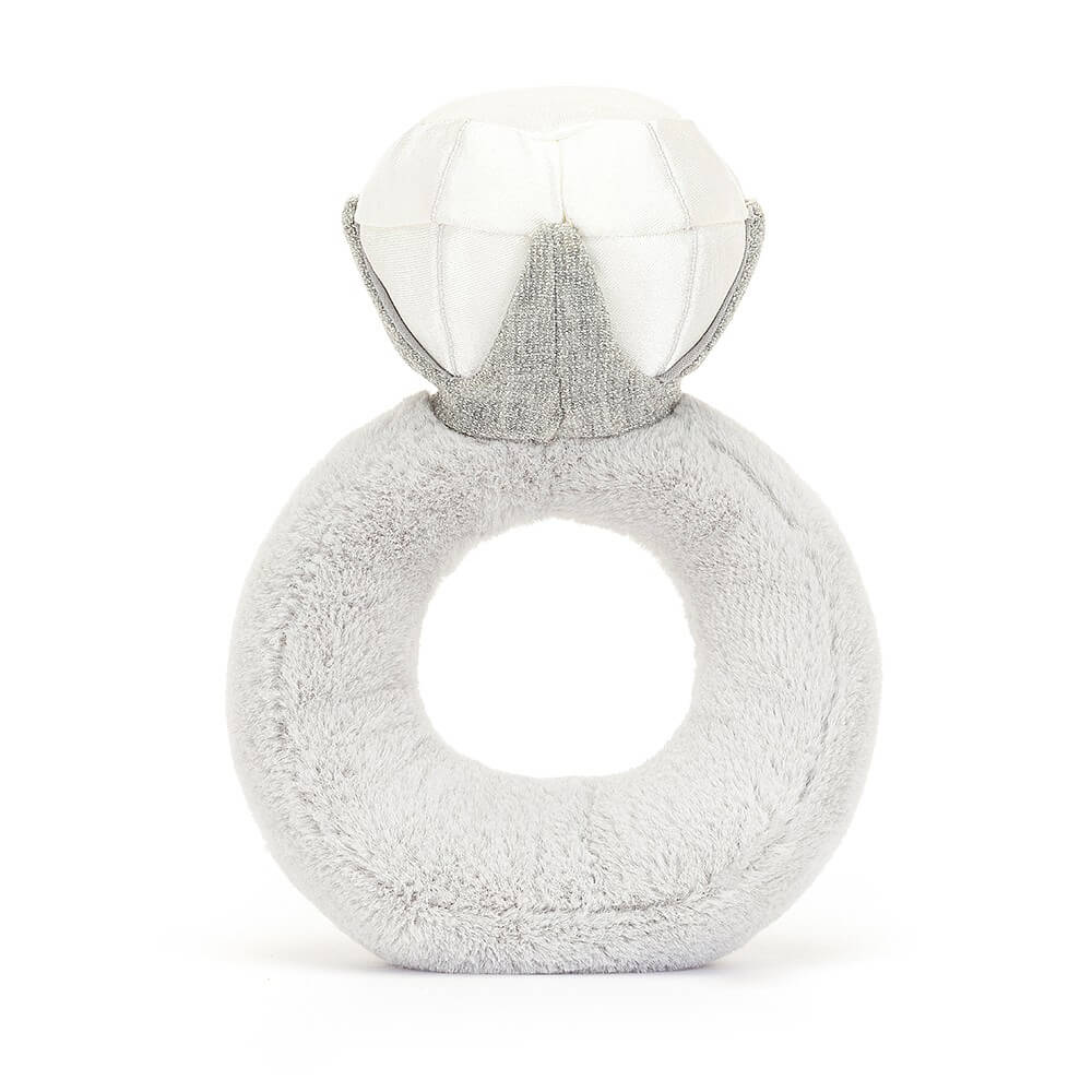 From behind the Jellycat Amuseable Diamond Ring children's soft toy.