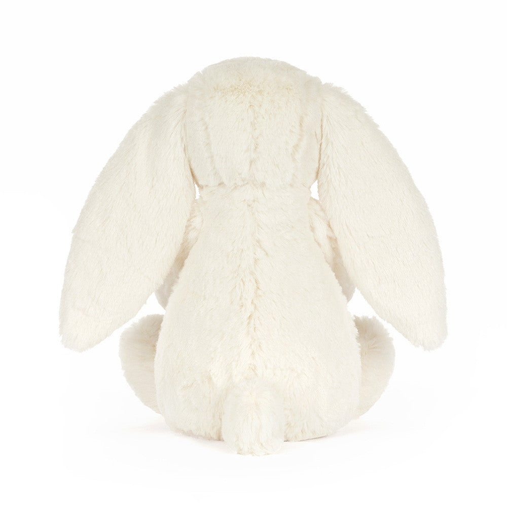 Jellycat Cream Bunny with Star back view showing floppy ears