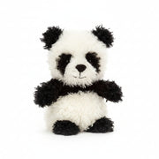 Jellycat Little Panda soft toy sitting upright, front view, white background