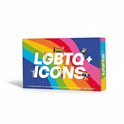 Boxed LGBTQ+ Icons set with bold rainbow design and white lettering.
