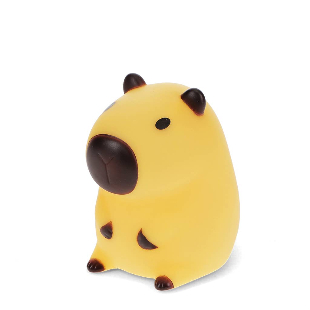 Capybara night light side view on white background