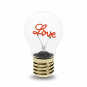 Love light bulb lamp unlit with included USB-C charging cable