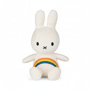Miffy corduroy rainbow plush front facing with colourful design detail
