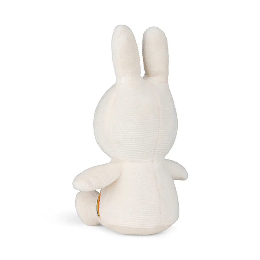 Miffy corduroy rainbow plush back view showing corduroy texture