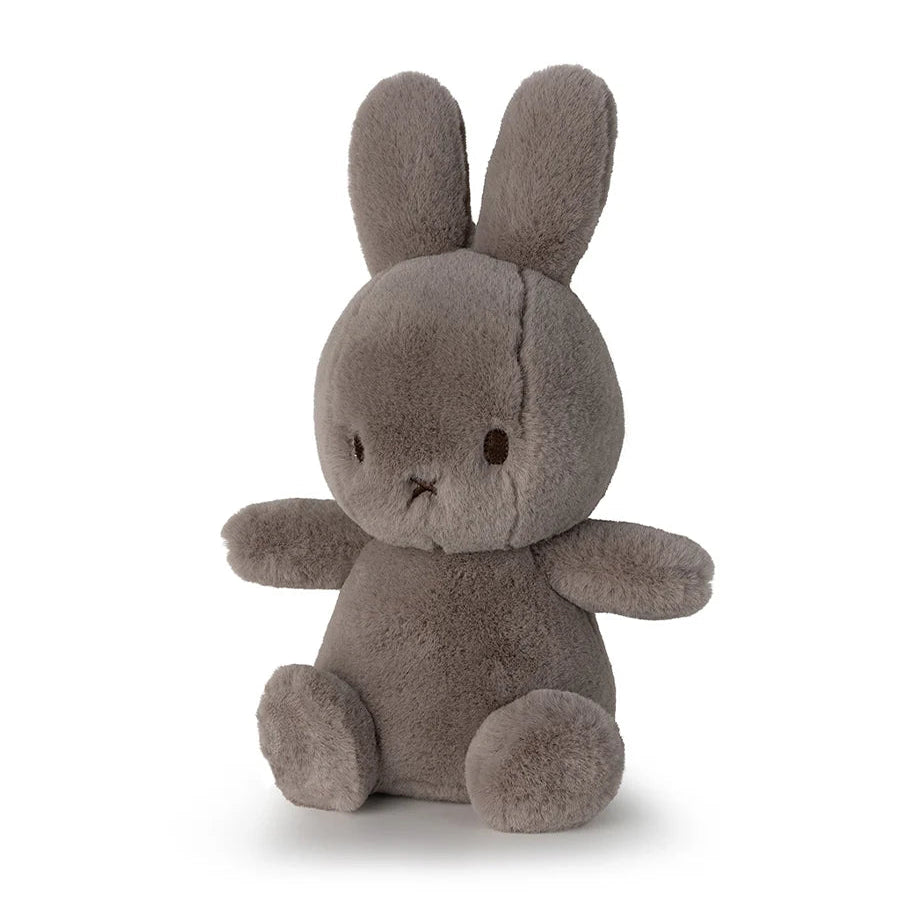 Miffy Cozy taupe plush angled side view on white background