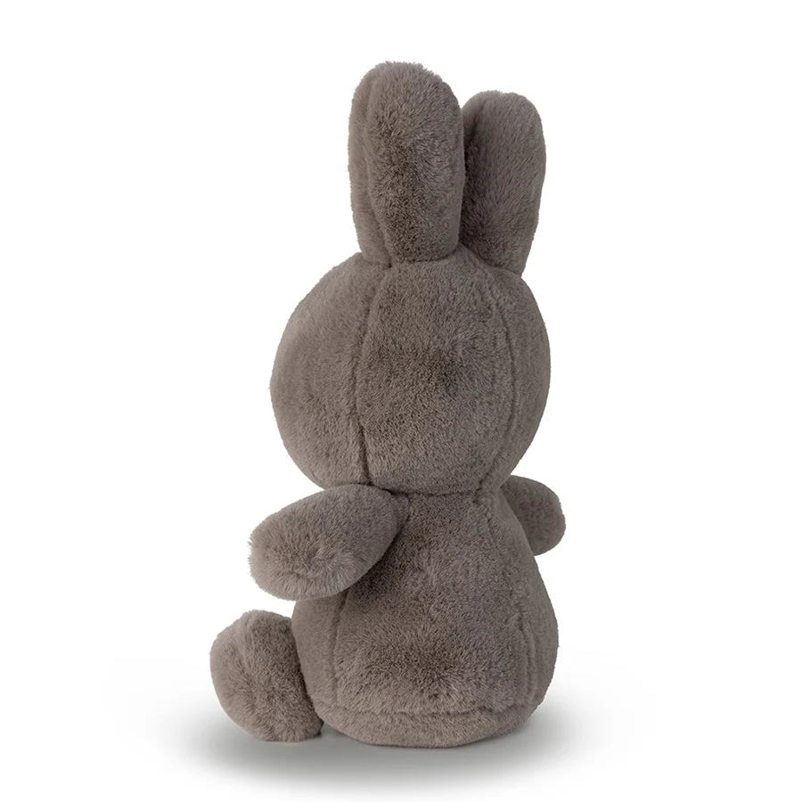 Miffy Cozy taupe faux cashmere plush back view on white background