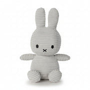 Miffy corduroy soft grey plush front view on white background