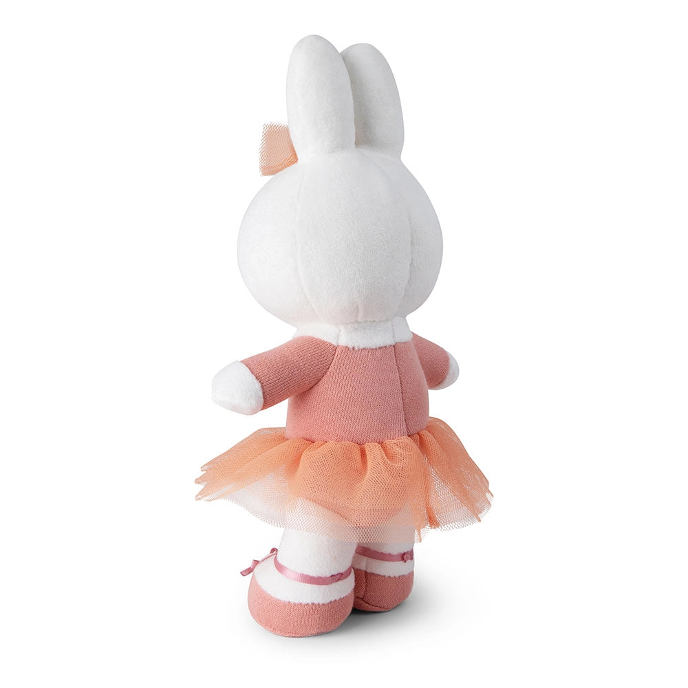 Miffy ballerina plush back view showing tutu and bow on white