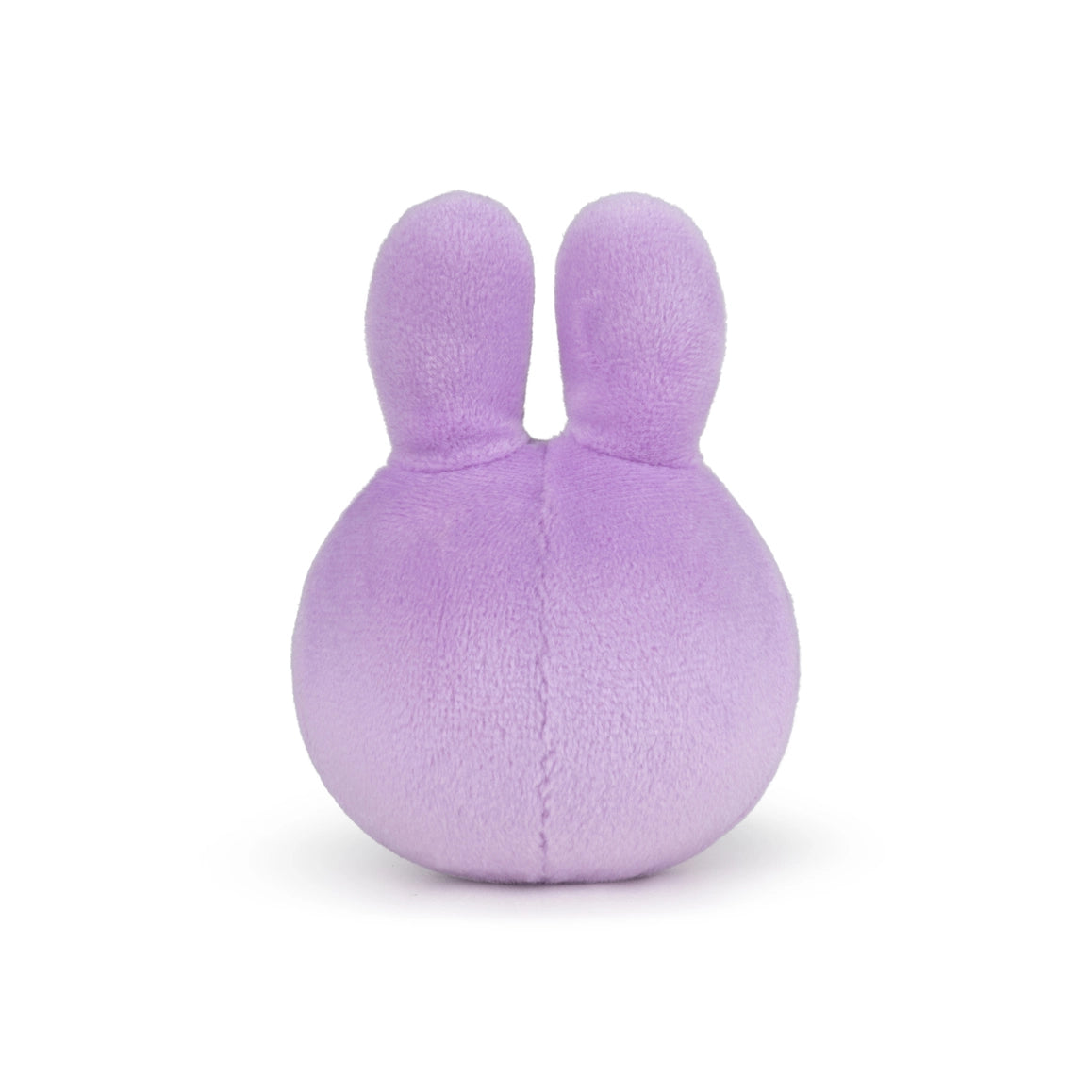 Lilac Miffy stress ball back view with seam detail on white background