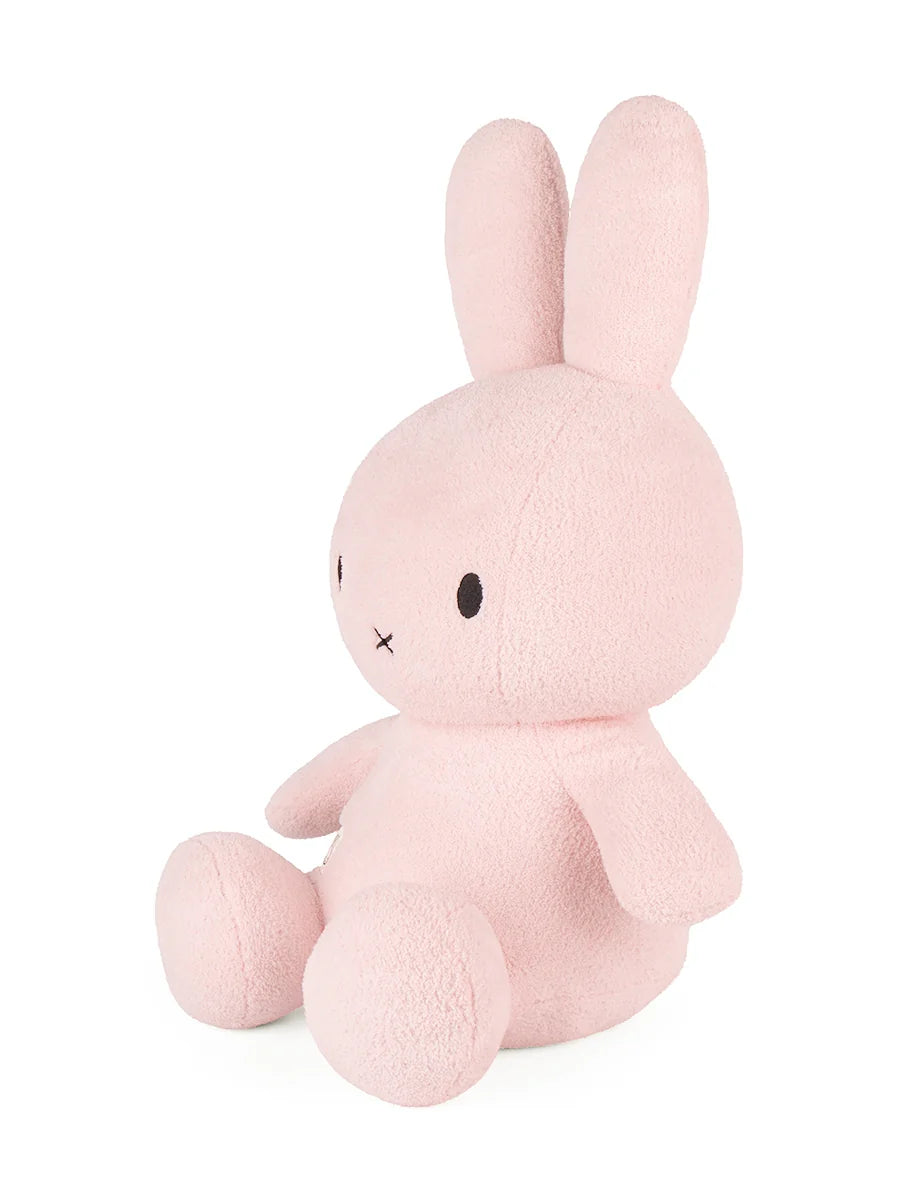 Miffy terry light pink mega plush sitting side angle view