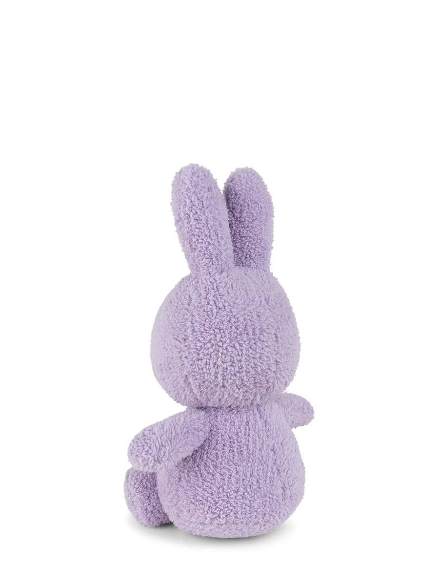 Miffy terry lilac plush back and side view on white background