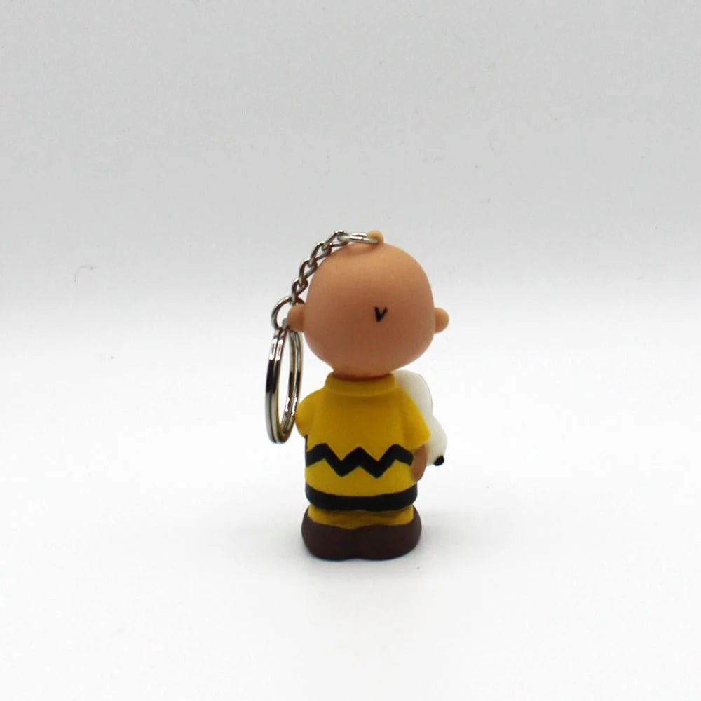 Back view of the Charlie Brown keyring, featuring classic yellow zigzag shirt.