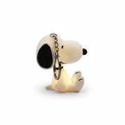 Rear view of the Snoopy keyring, showing its black ears and keychain loop.