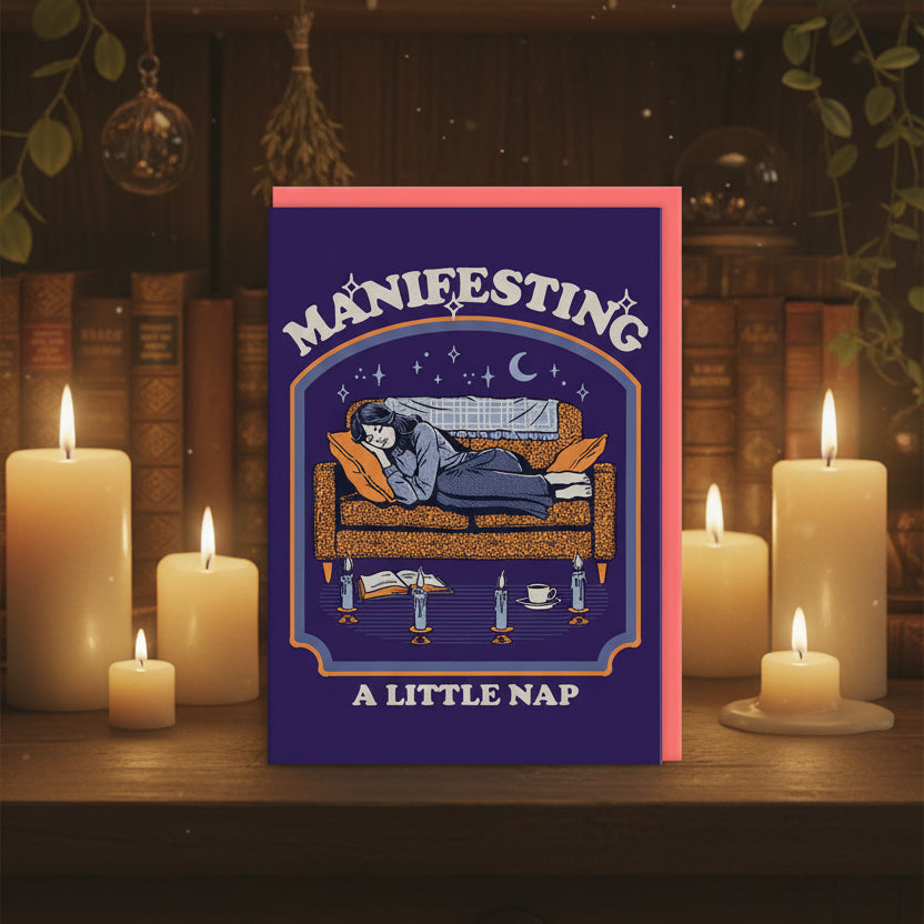 Manifesting A Little Nap Greeting Card