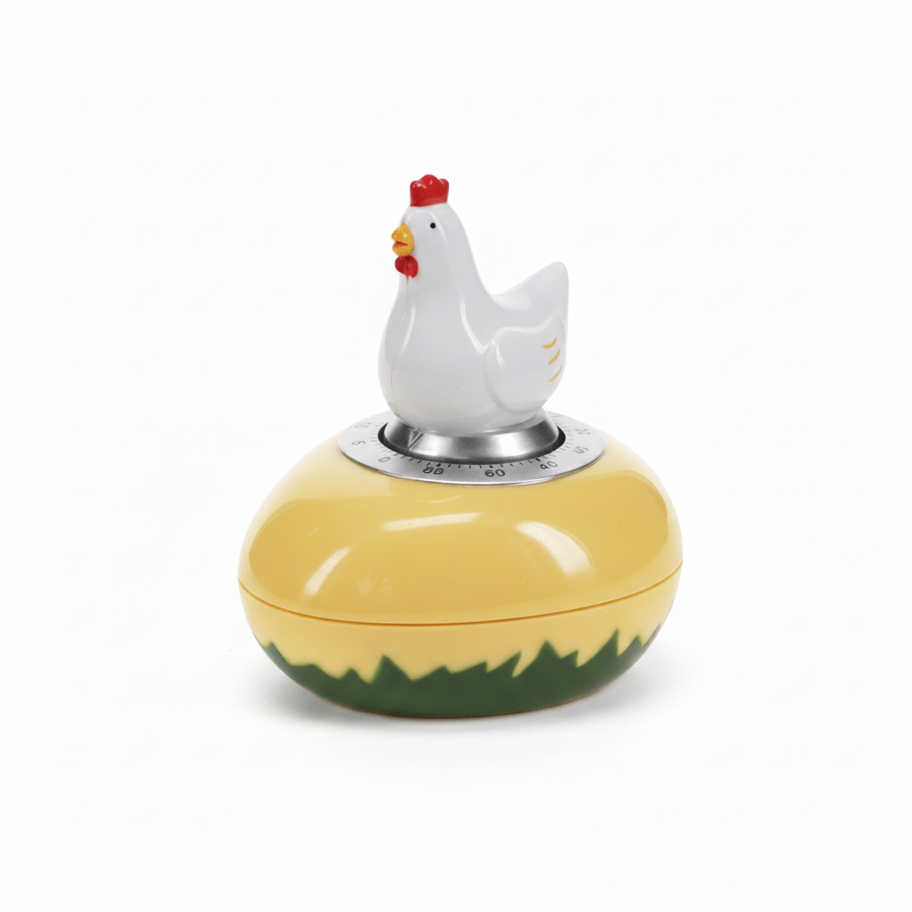 Chicken kitchen timer with green printed card packaging box