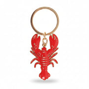 Side view of nautical red lobster enamel keyring