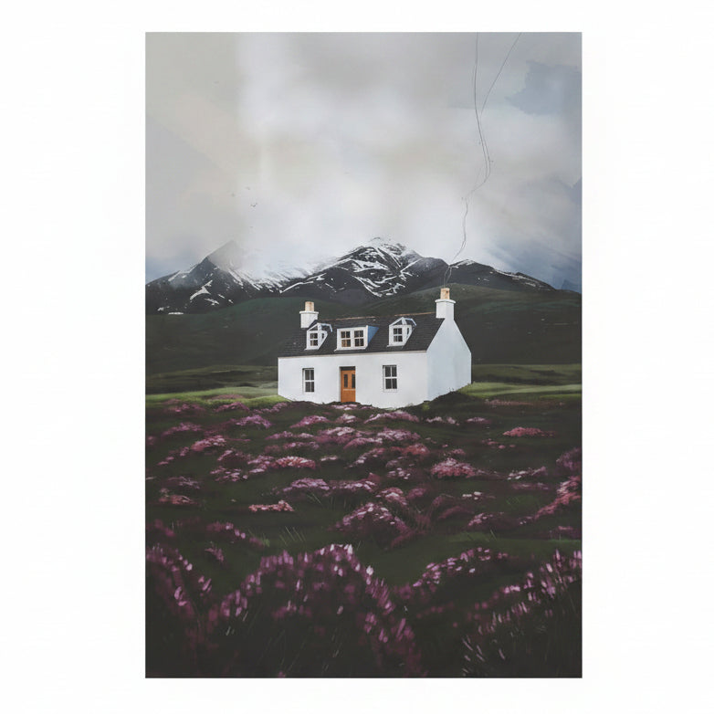 Amidst the Heather Scottish Landscape Art Print