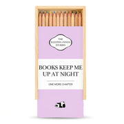 'Books Keep Me Up At Night' coloured pencils set with box, Art Wow on a clean white background