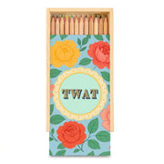'Twat' coloured pencils set with box, Art Wow on a clean white background