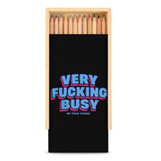 'Very Fucking Busy' by Lilly Rose coloured pencils set with box, Art Wow on a clean white background