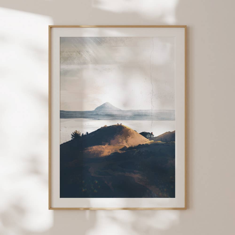 Arthur's Seat Edinburgh landscape art print of the iconic hilltop