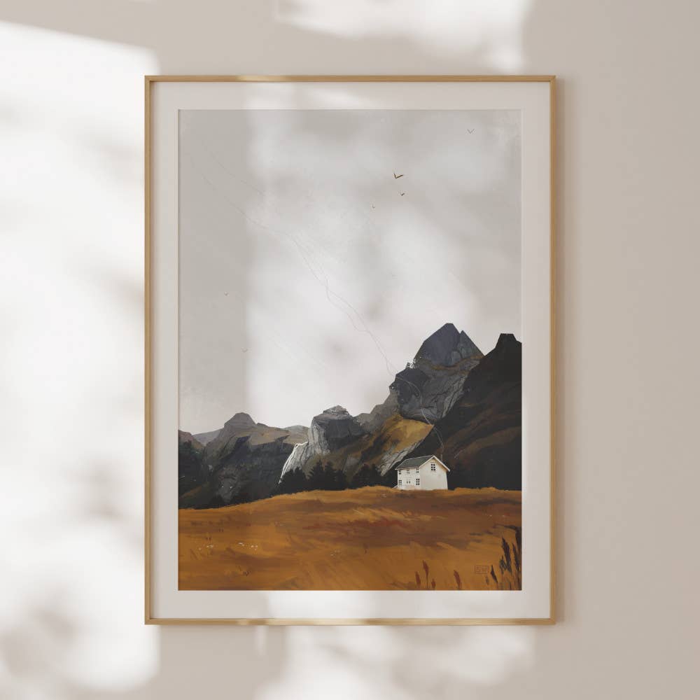 Aurora Escape Iceland landscape art print with the Northern Lights