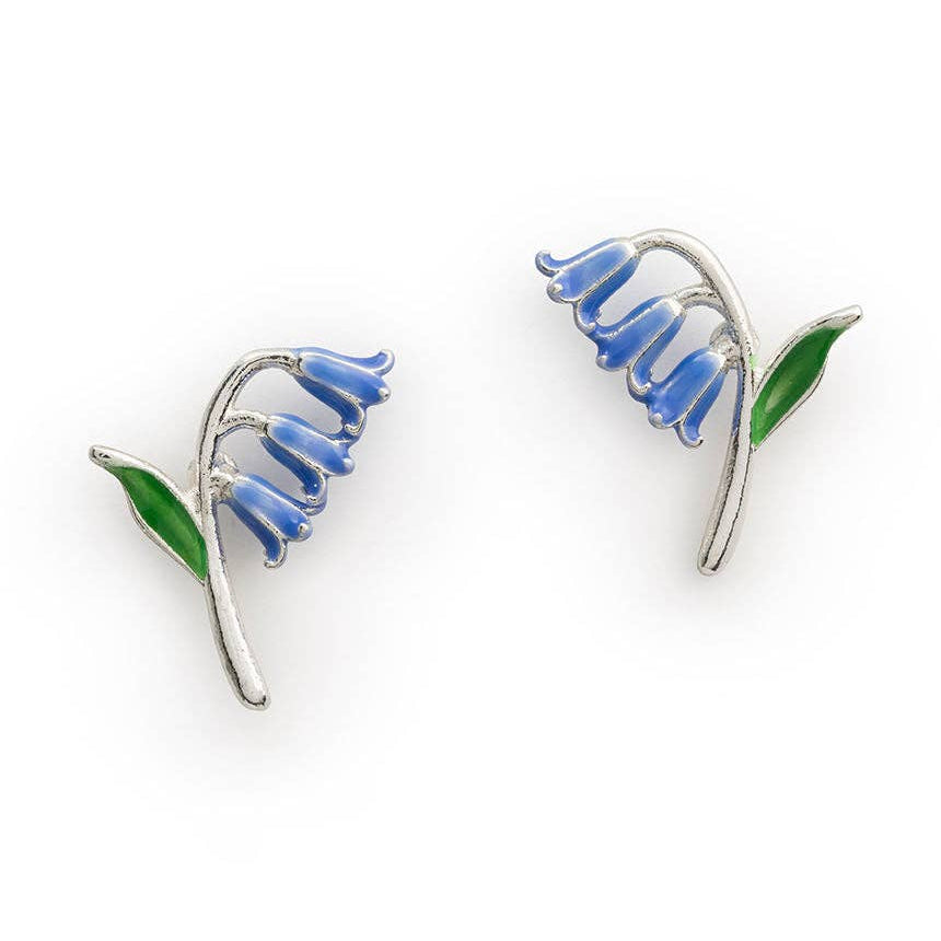 Bill Skinner Bluebell studs showing delicate hand-enamelled detail.