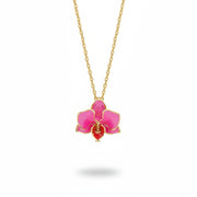 Bill Skinner Orchid pendant showing detailed hand-painted enamel work.