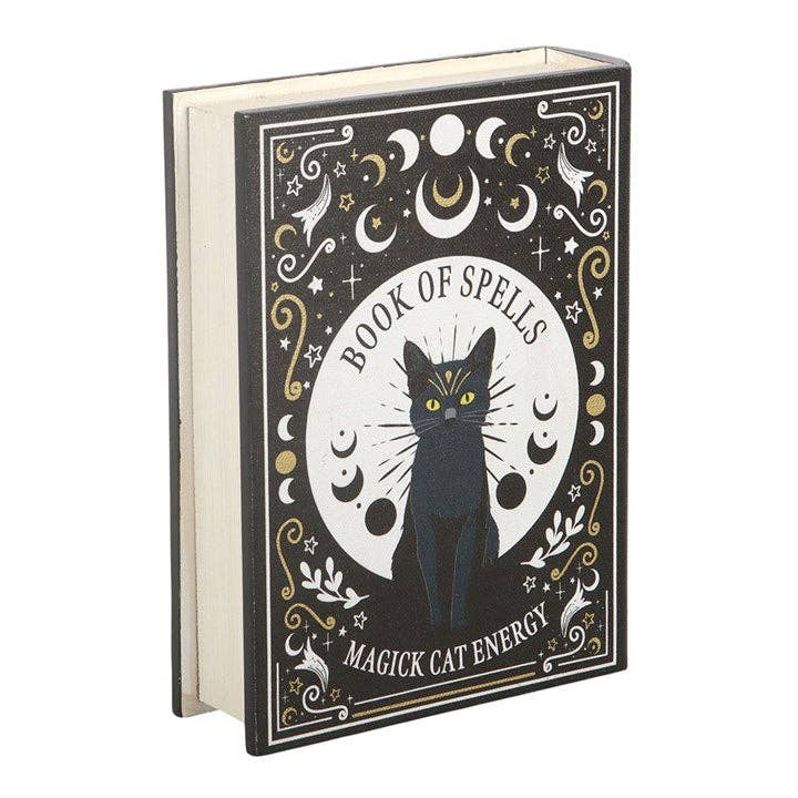 Black Cat Magick storage box shown open
