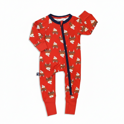 Hamish Highland Cow Zip-Up Romper